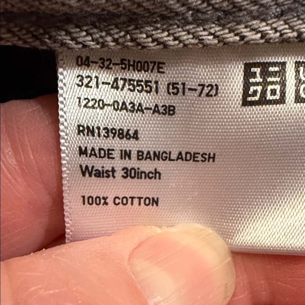 Uniqlo Gray Wide Leg Jeans 30 Waist Heavy Cotton Minimalist Denim - Picture 4 of 13